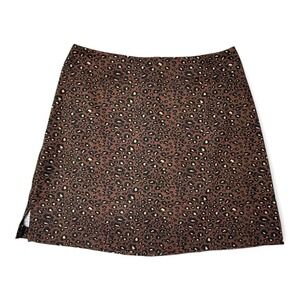 My Michelle Vintage Leopard Print Mini Skirt Brown Animal Print Size 7/8 USA